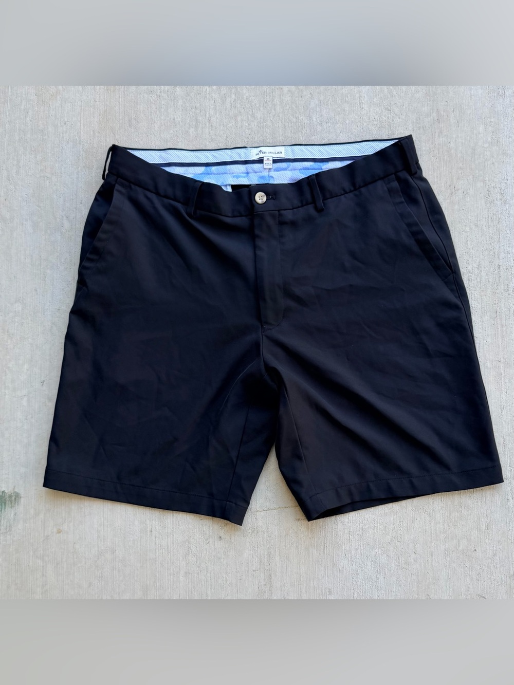 Peter Millar Golf Shorts Men Size 35 Black Stretch